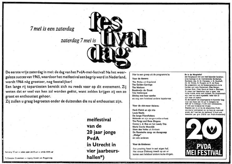 The Golden Earrings show ad Mei 1966 festival May 07, 1966